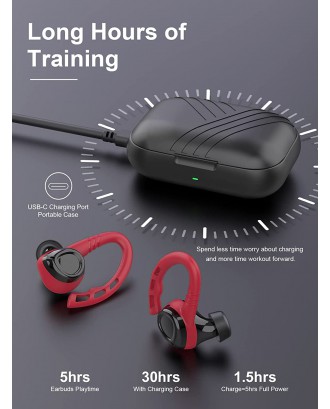 Wireless Earbud, Sport Bluetooth 5.1 Headphones Wireless Earphones in Ear Noise Cancelling Bluetooth Earbud with Mic, IP7 Waterproof 48H Deep Bass Sports Earhooks for Running Workout Gym[2021 New]