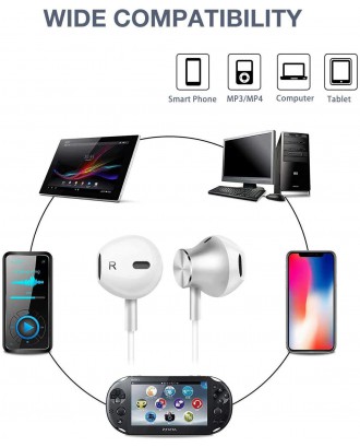 Ear Buds Wired, Wired Earbuds Noise Isolating Earbuds with Microphone Earbud in-Ear Headphones with Stereo Sound Earphone Wired for Phone 6/6s plus/5s/SE/Galaxy/Tablets