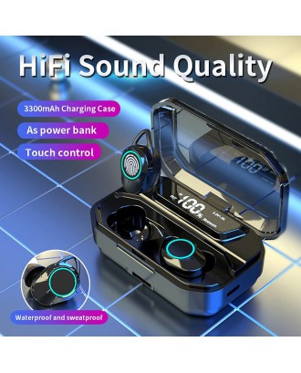 CUFOK Bluetooth Earbuds True Wireless Sport Headphones HiFi Bass Noise Canceling TWS Ear Buds with Charging Case Waterproof Earphones Microphone Compatible with Apple iPhone Android Samsung Phone