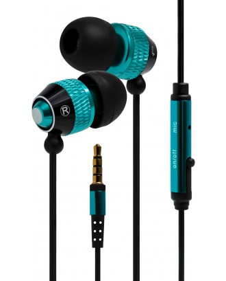 Bastex Universal Earphone/Ear Buds 3.5mm Stereo Headphones in-Ear Tangle Free Cable with Built-in Microphone Earbuds for iPhone iPod iPad Samsung Android Mp3 Mp4 and More-Blue/Black